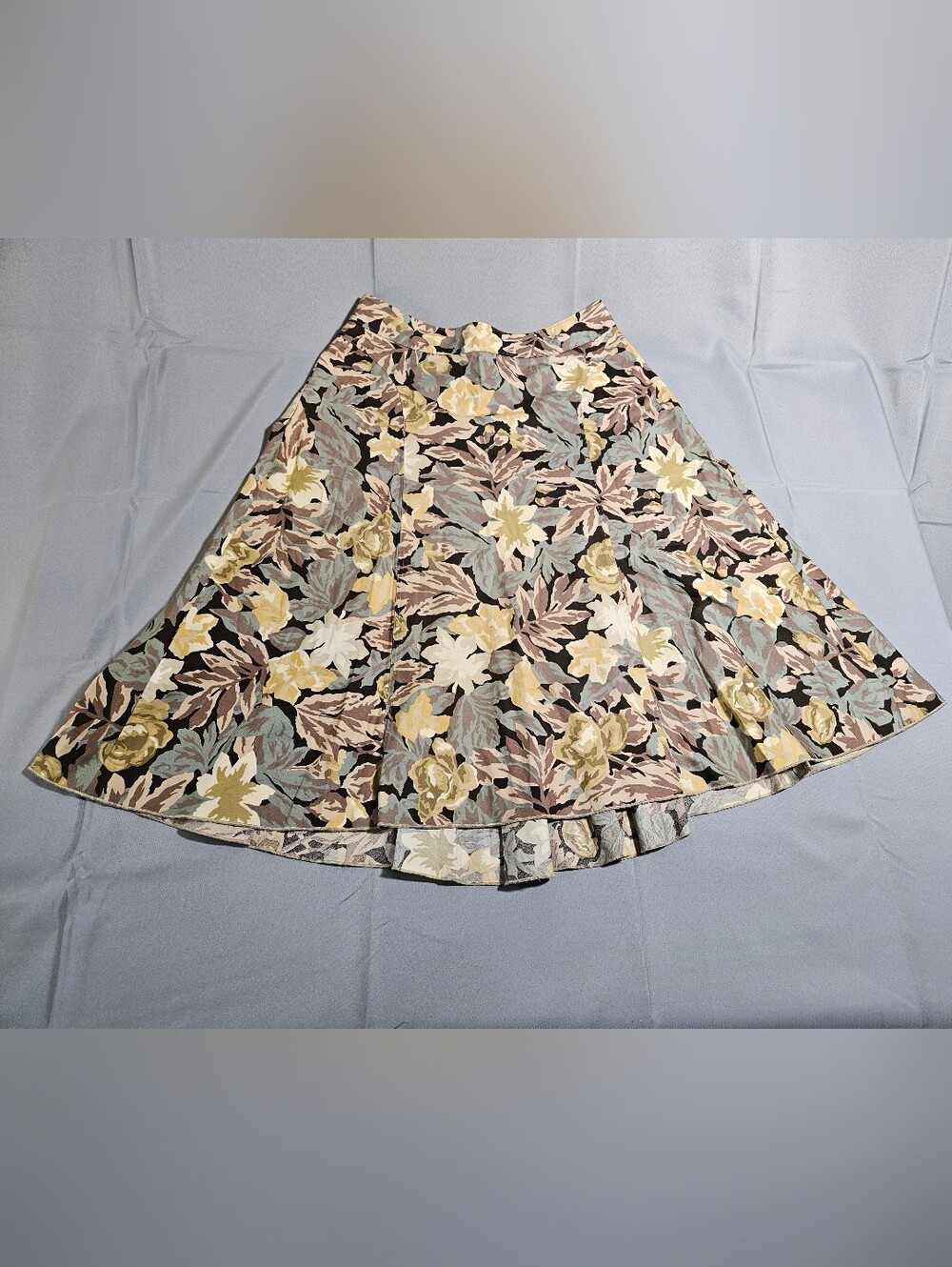 Peruvian Connection Floral Cotton Goblincore Cottage Panel Midi Skirt Size 14